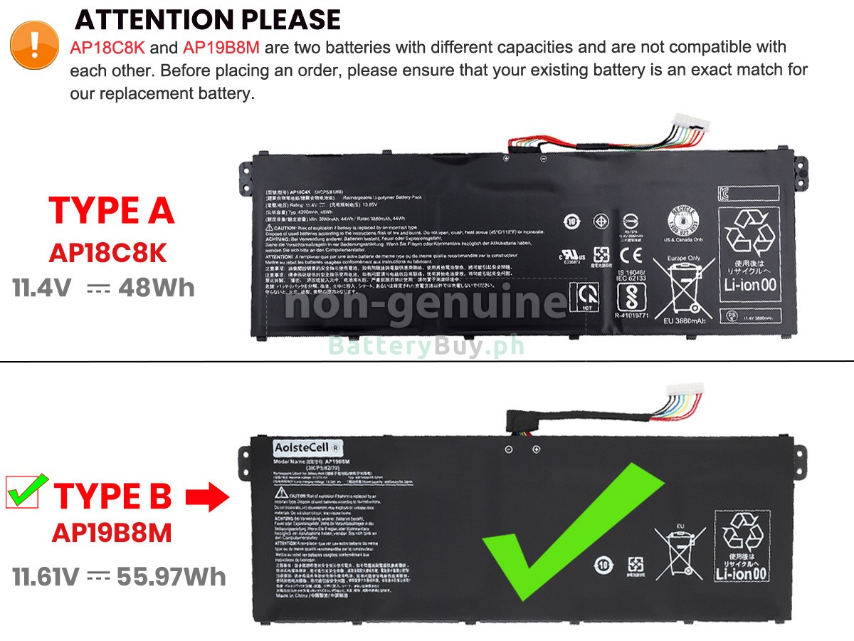 Acer Aspire 3 A315-44P-R6J8 Replacement Battery