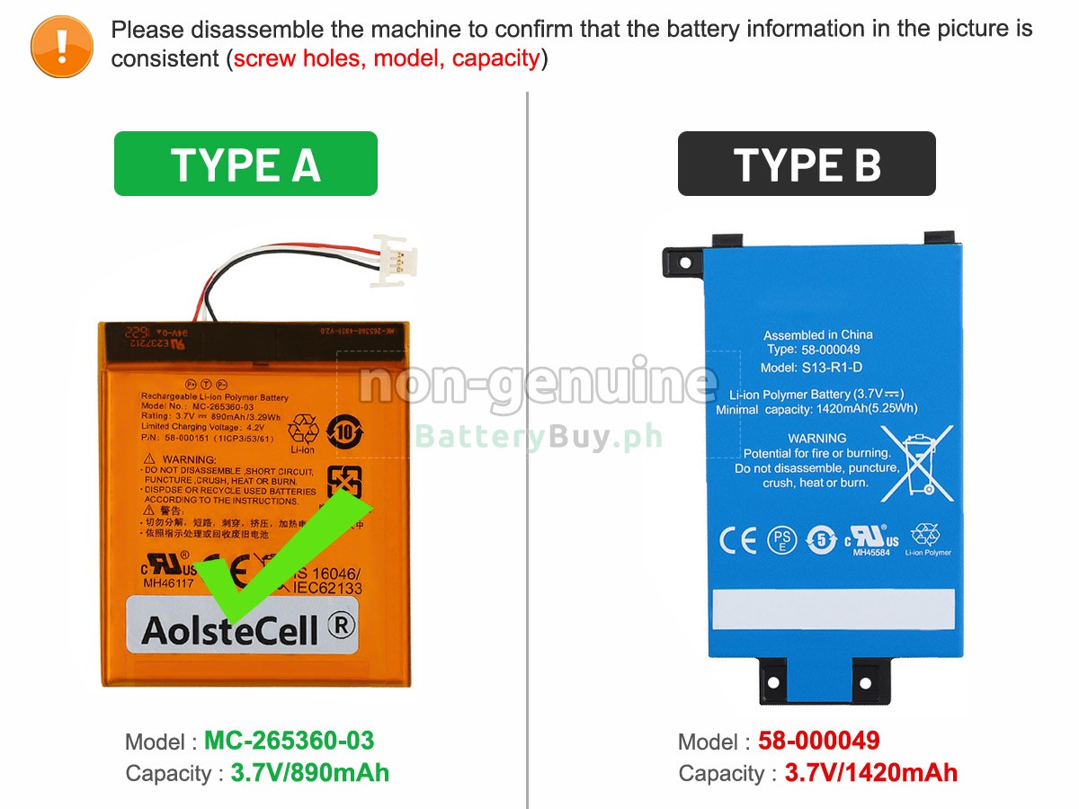Amazon KINDLE 7 WP63GW Replacement Battery