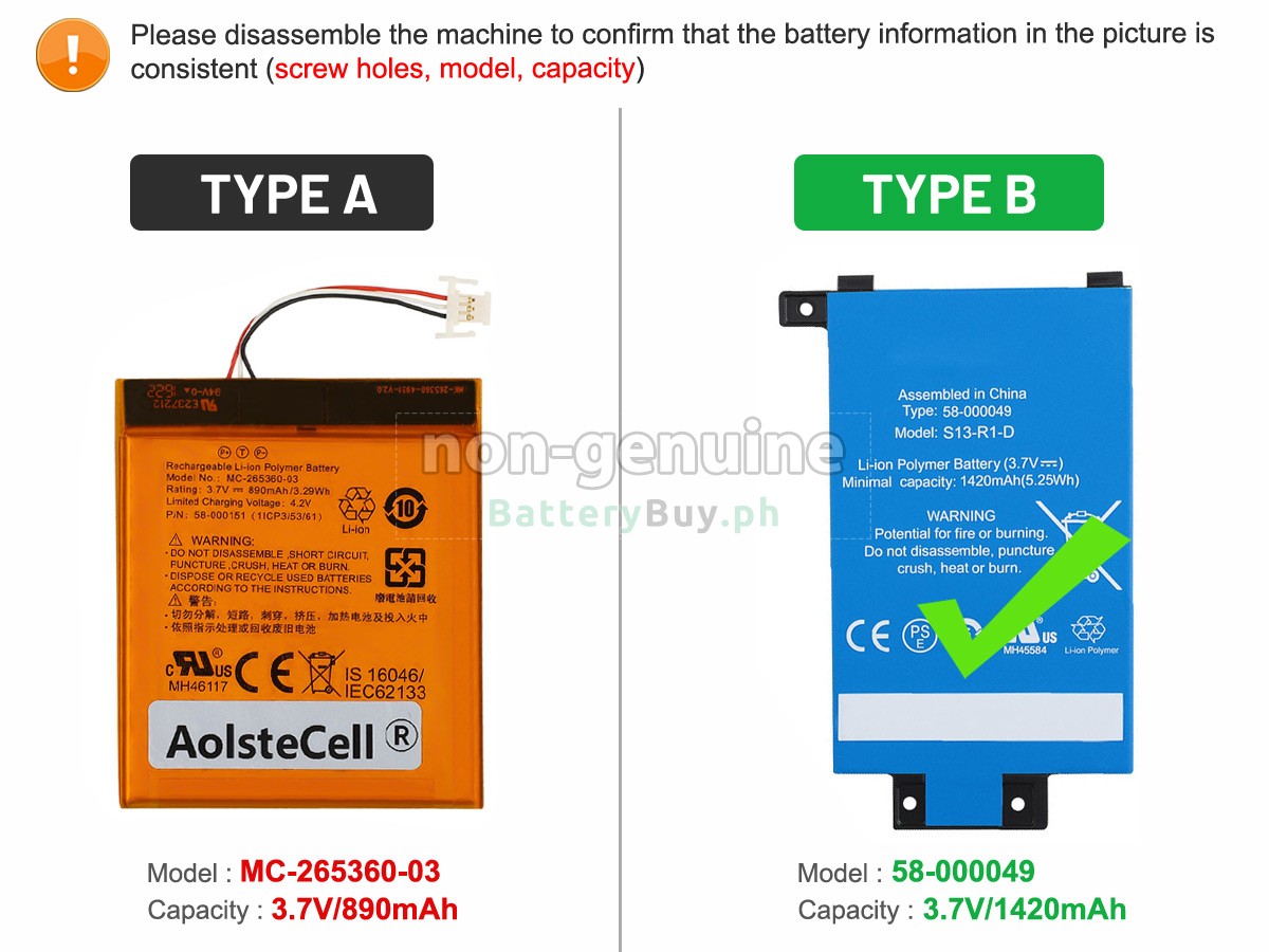 Amazon KINDLE 7 WP63GW Replacement Battery
