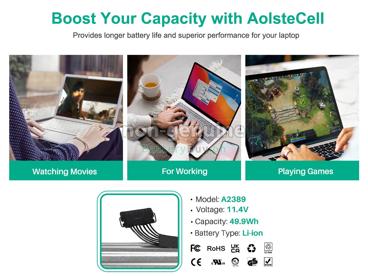 Apple MacBook Air 2020 M1 A2337 EMC 3598 Replacement Battery