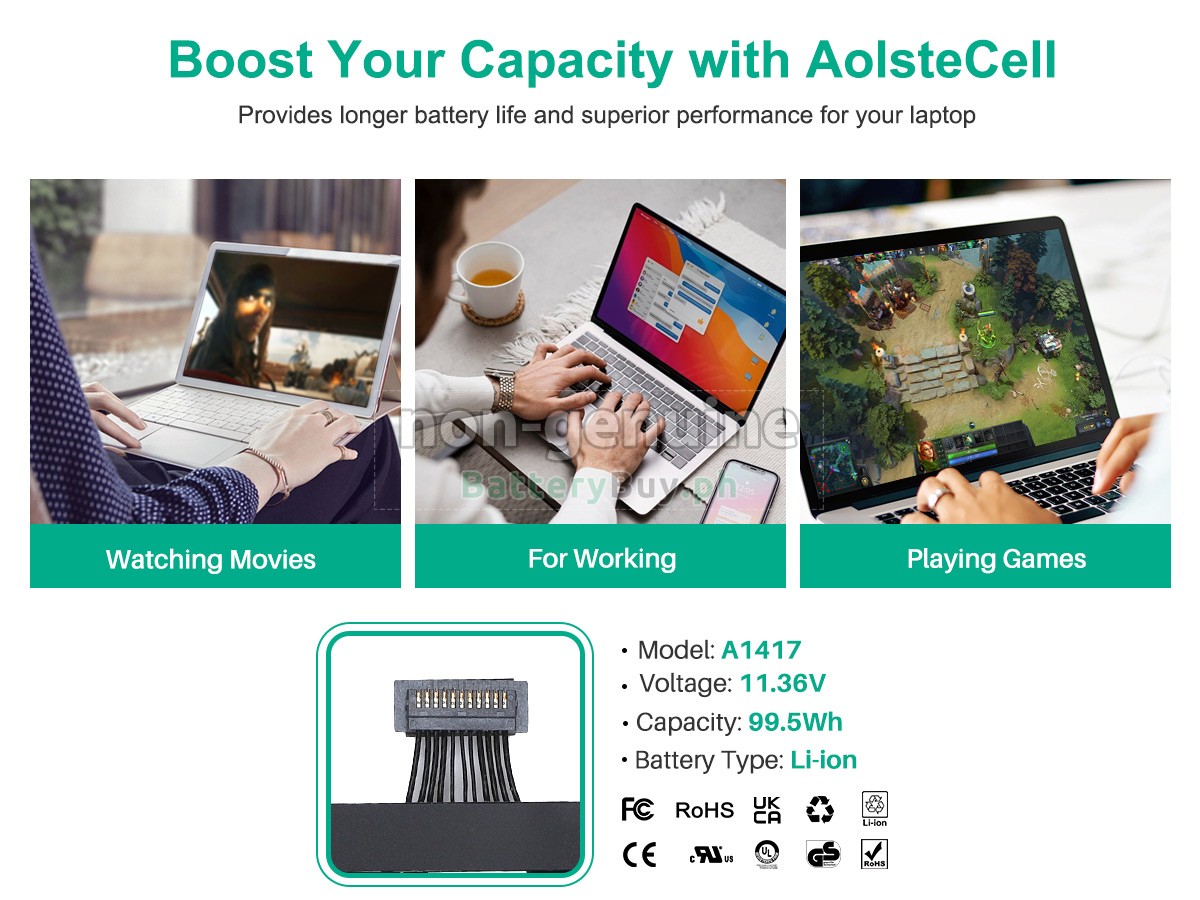 Apple MacBook Pro 15 inch Retina ME664LL/A Replacement Battery