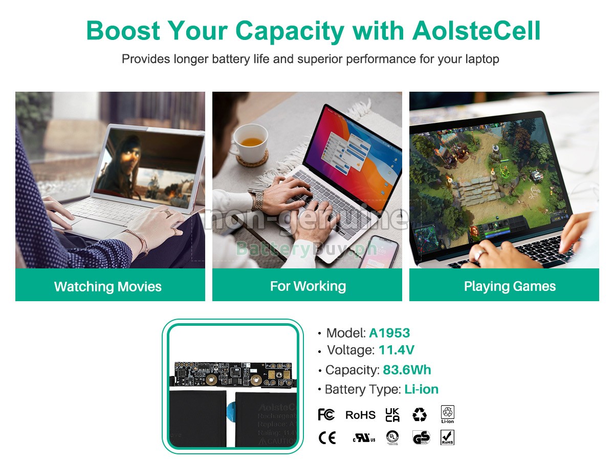 Apple MacBook Pro Core I9 2.4G 15 inch TOUCH/2019 VEGA Replacement Battery