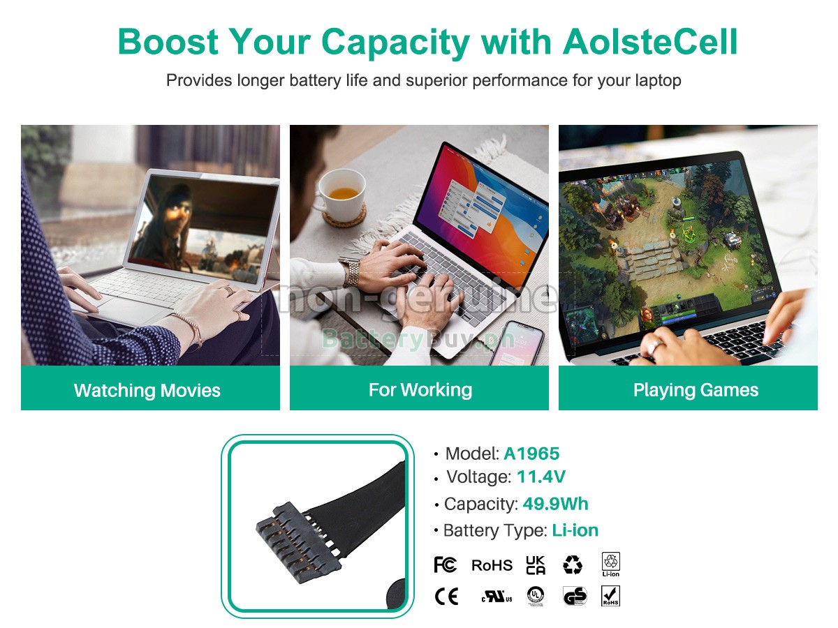 Apple MacBook Air Core I5 1.6GHZ 13 inch A1932(EMC 3184) Replacement Battery