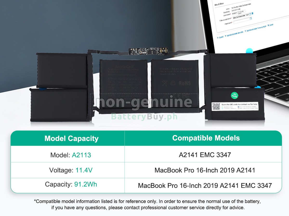 Apple MacBook Pro 16-inch 2019 A2141 EMC 3347 Replacement Battery