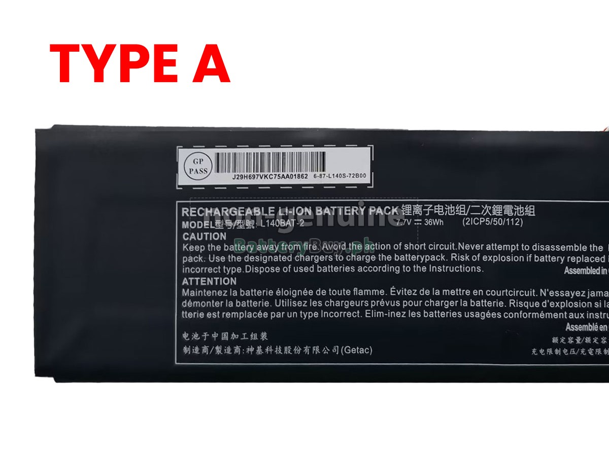 Clevo 6-87-L140S-32B01 Replacement Battery