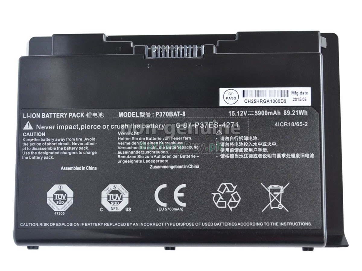 Clevo P370SM-A Replacement Battery