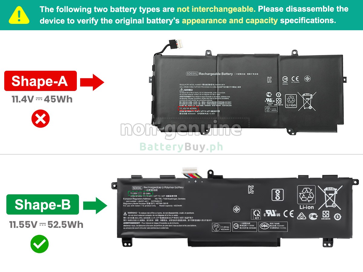 HP SD03XL Replacement Battery
