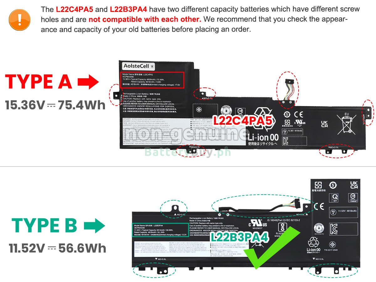 Lenovo IdeaPad SLIM 5 16IAH8-83BG005XLT Replacement Battery