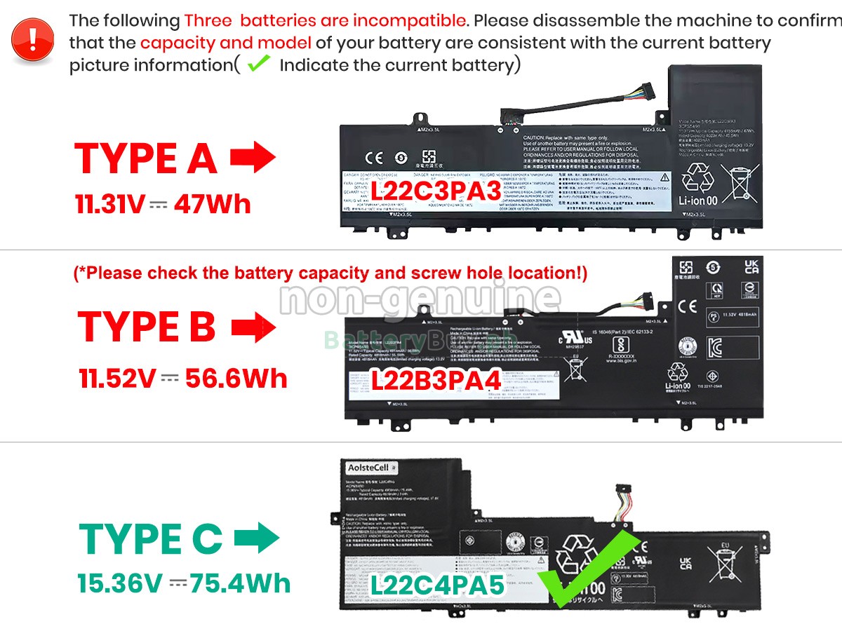 Lenovo IdeaPad SLIM 5 16ABR8-82XG000DTA Replacement Battery