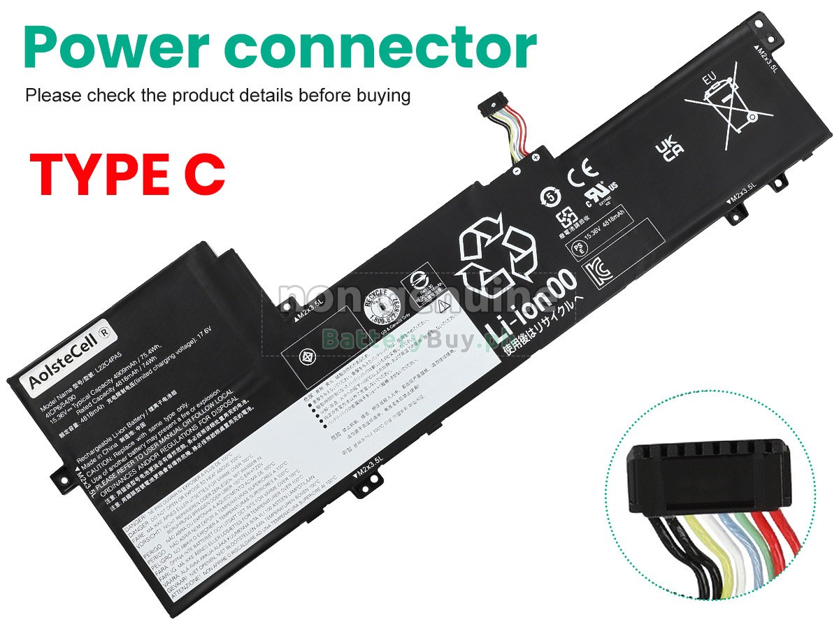 Lenovo IdeaPad SLIM 5 16ABR8-82XG000DTA Replacement Battery
