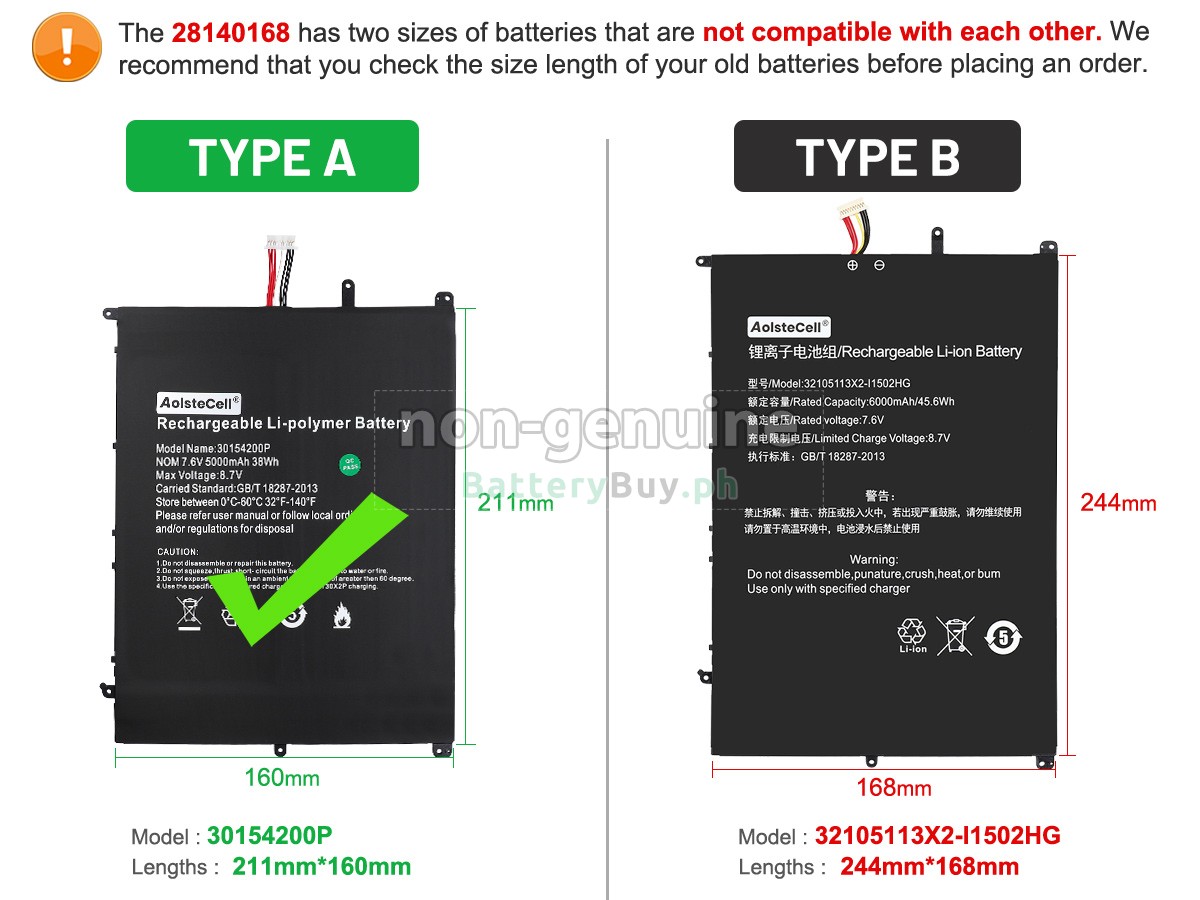 Teclast F15S Replacement Battery